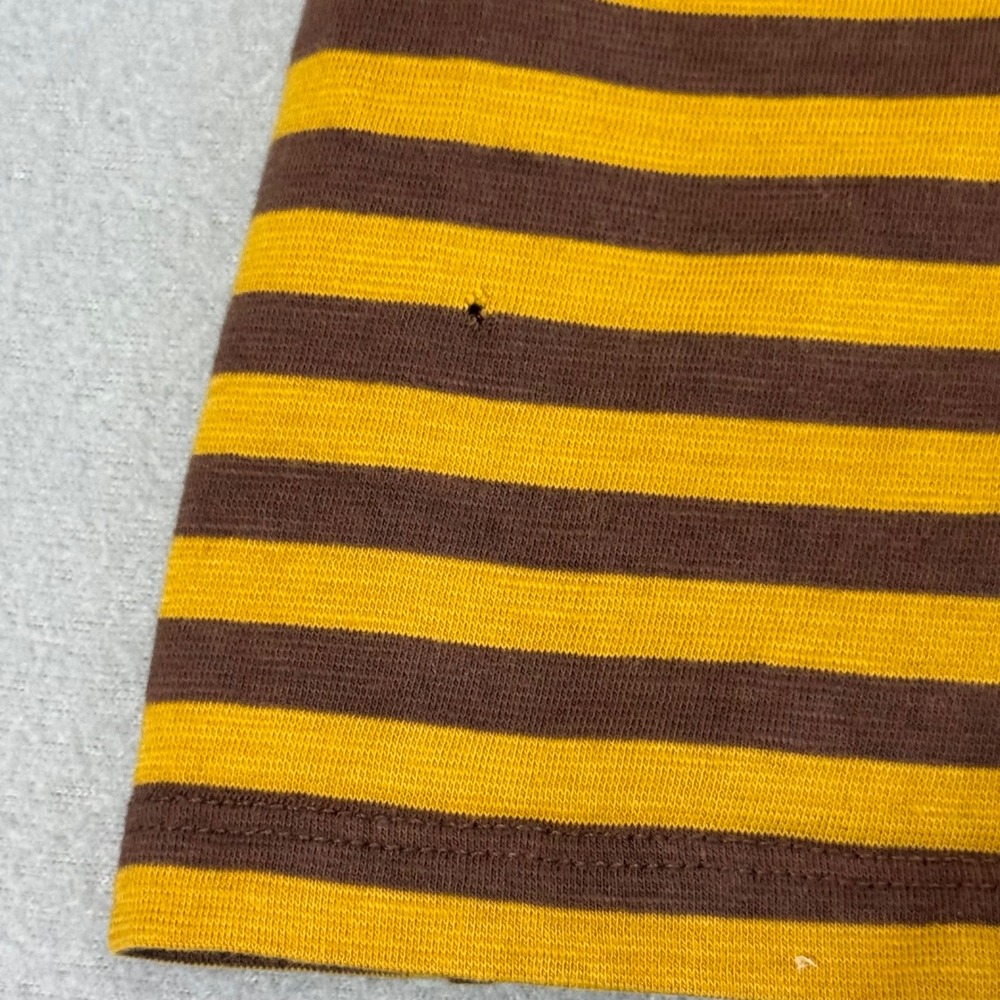 Toad&Co Striped Dress Size S Long Sleeve Organic Cotton Earthy Mustard Brown - Picture 9 of 10